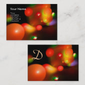 Carte De Visite QUANTUM BUBBLES MONOGRAM Vibrant rouge orange noir (Devant / Derrière)