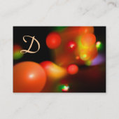 Carte De Visite QUANTUM BUBBLES MONOGRAM Vibrant rouge orange noir (Dos)