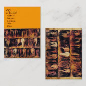 Carte De Visite Quartier arrière des chevaux, orange brun jaune (Devant / Derrière)