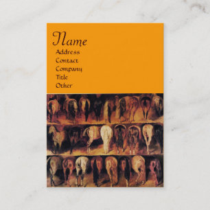 Carte De Visite Quartier arrière des chevaux, orange brun jaune