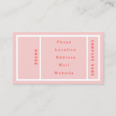 Carte De Visite Quartz Rose moderne simple (Dos)