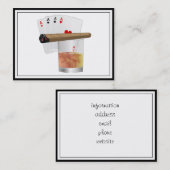 Carte De Visite Quatre As, Un Verre et Un Cigar (Devant / Derrière)