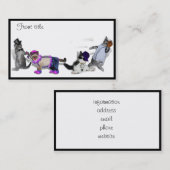 Carte De Visite Quatre Chatons En Jeu (Devant / Derrière)