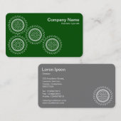 Carte De Visite Quatre engrenages - Blanc sur Vert foncé - Gris Re (Devant / Derrière)