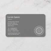 Carte De Visite Quatre engrenages - Blanc sur Vert foncé - Gris Re (Dos)