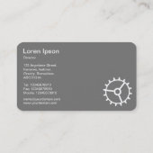 Carte De Visite Quatre engrenages III - blanc sur violet profond - (Dos)