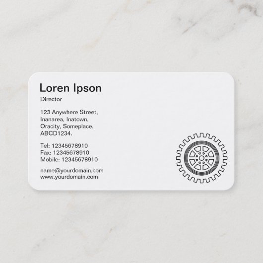 Carte De Visite Quatre engrenages - noir et blanc (Dos)