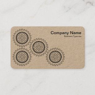 Carte De Visite Quatre engrenages - Noir sur Kraft