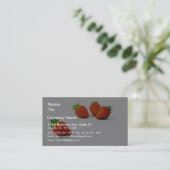 Carte De Visite Quatre fraises sur l'arrière - plan blanc (Debout devant)