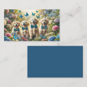 Carte De Visite Quatre Marionnettes Golden Retriever avec des papi (Devant / Derrière)