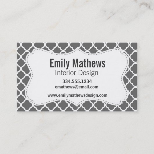 Carte De Visite Quatrefoil gris Dim (Devant)