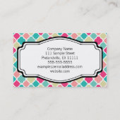 Carte De Visite Quatrefoil rose Turquoise (Dos)