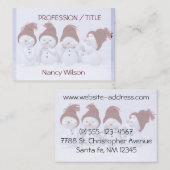 Carte De Visite Quatuor de bonhommes de neige (Devant / Derrière)