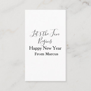 Carte De Visite que le plaisir commence bonne année nom année simp