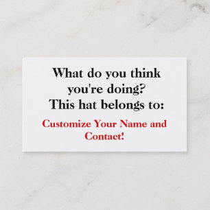 Carte De Visite Que vous pensez-vous faites-vous ?