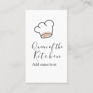Carte De Visite Queen of the kitchen chef cooking add name crown 