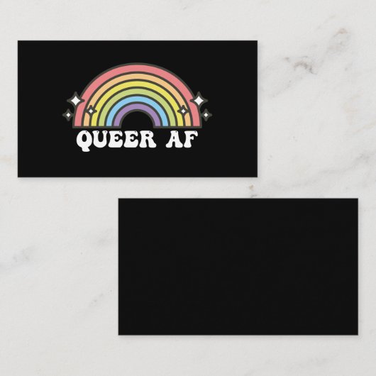 Carte De Visite Queer AF Gay pride Lesbian Trans Bisexual LGBTQ (Devant / Derrière)