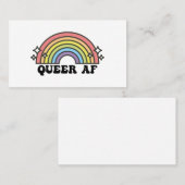 Carte De Visite Queer AF Gay pride Lesbian Trans Bisexual LGBTQ (Devant / Derrière)