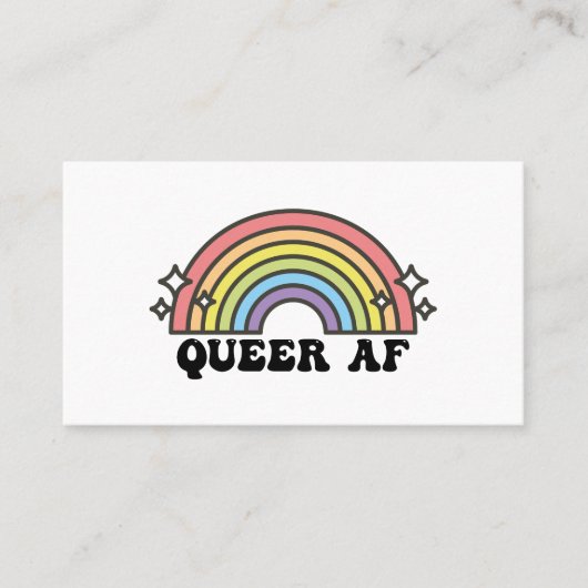 Carte De Visite Queer AF Gay pride Lesbian Trans Bisexual LGBTQ (Devant)