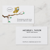 Carte De Visite quelqu'un a dit que vous ressemblez à d'un hibou…. (Devant / Derrière)