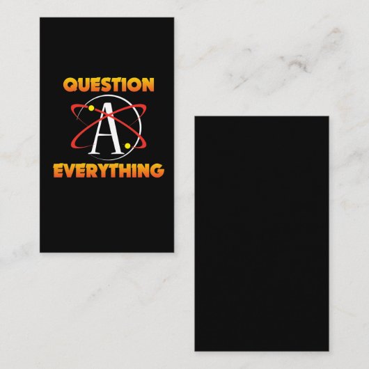 Carte De Visite Question d'atome de la Science d'athéisme tout (Devant / Derrière)