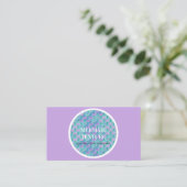 Carte De Visite Queue de sirène pastel sarcelle violet (Debout devant)