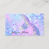 Carte De Visite queue de sirène simulé parties scintillant à colla (Devant)