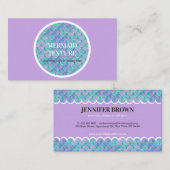 Carte De Visite Queue de sirène Turquoise de pastel (Devant / Derrière)