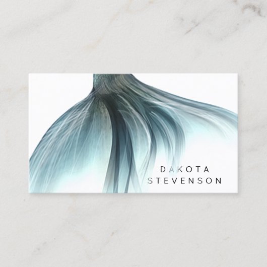 Carte De Visite Queue Mermaid Luxe | Seafoam Mint Green Aqua Custo (Devant)