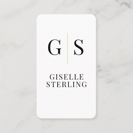 Carte De Visite Quilted Luxury Black White Gold Monogram QR Code (Devant)