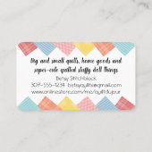 Carte De Visite Quilter couture couture couture de couture (Dos)