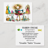 Carte De Visite Quirky Seamstress Couture Tailor 2ème version (Devant / Derrière)