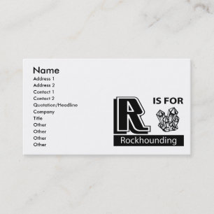 Carte De Visite R est pour Rockhounding