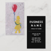 Carte De Visite r.i.p. pochoir : fille avec le ballon rouge (Devant / Derrière)