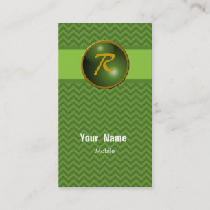 Carte De Visite R Monogram Chevron