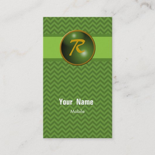 Carte De Visite R Monogram Chevron (Devant)