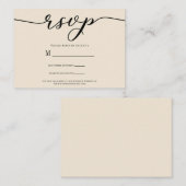 Carte De Visite R.S.V.P. Mariage Répondre Boîtier Crème et noir (Devant / Derrière)