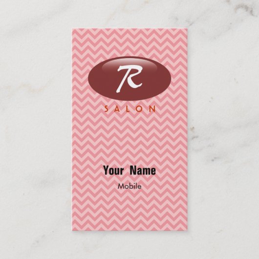 Carte De Visite R Salon de beauté Monogram (Devant)