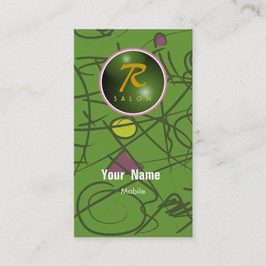 Carte De Visite R Salon de beauté Monogram (Devant)