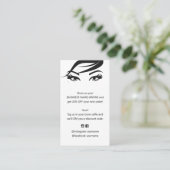 Carte De Visite Rabais sur le coupon d'extension sourcils et cils (Debout devant)