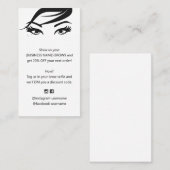 Carte De Visite Rabais sur le coupon d'extension sourcils et cils (Devant / Derrière)