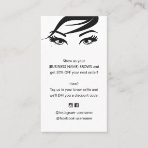 Carte De Visite Rabais sur le coupon d'extension sourcils et cils