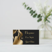 Carte De Visite Raboteuse noire élégante professionnelle de (Debout devant)