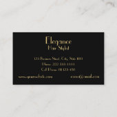 Carte De Visite Raboteuse noire élégante professionnelle de (Dos)