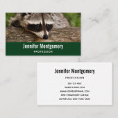 Carte De Visite Raccoon mignon reposant sur un journal (Devant / Derrière)