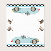 Carte De Visite Race Car Étiquette de nourriture Deux Anniversaire (Extérieur déplié)
