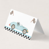 Carte De Visite Race Car Étiquette de nourriture Deux Anniversaire (Dos)