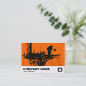 Carte De Visite Radar Mast - Orange (Debout devant)