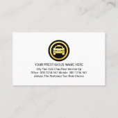 Carte De Visite Radar Radio Signal Calling Taxi Cab (Dos)