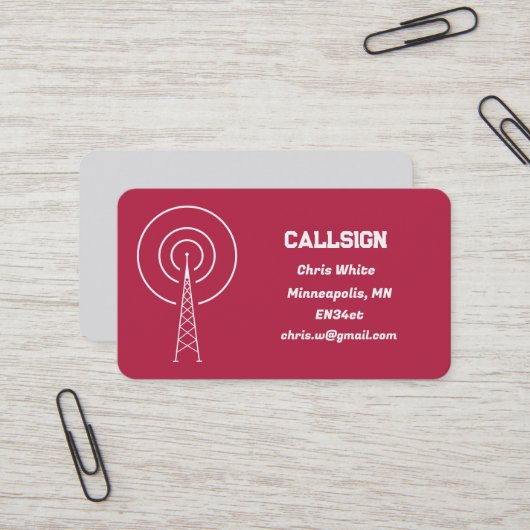 Carte De Visite Radio amateur (Devant/Arrière en situation)